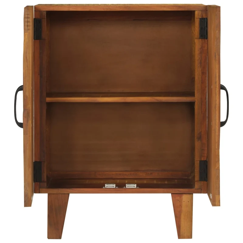 Buffet meuble d'appoint sculpté à la main 55 x 30 x 75 cm bois massif récupération multicolore DEC031228