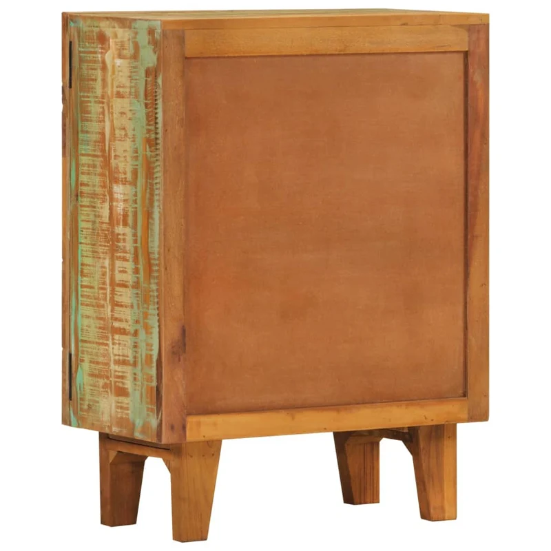 Buffet meuble d'appoint sculpté à la main 55 x 30 x 75 cm bois massif récupération multicolore DEC031228