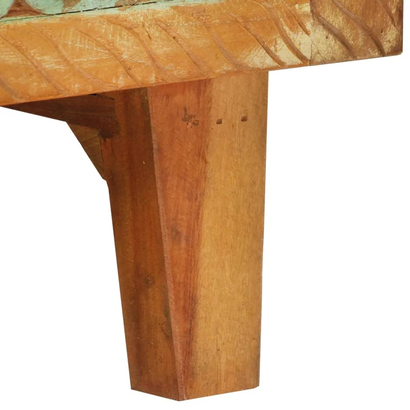 Buffet meuble d'appoint sculpté à la main 55 x 30 x 75 cm bois massif récupération multicolore DEC031228