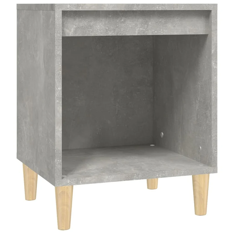 Lot de 2 tables de chevet avec compartiment ouvert 40 x 35 x 50 cm bois d'ingénierie gris DEC035361