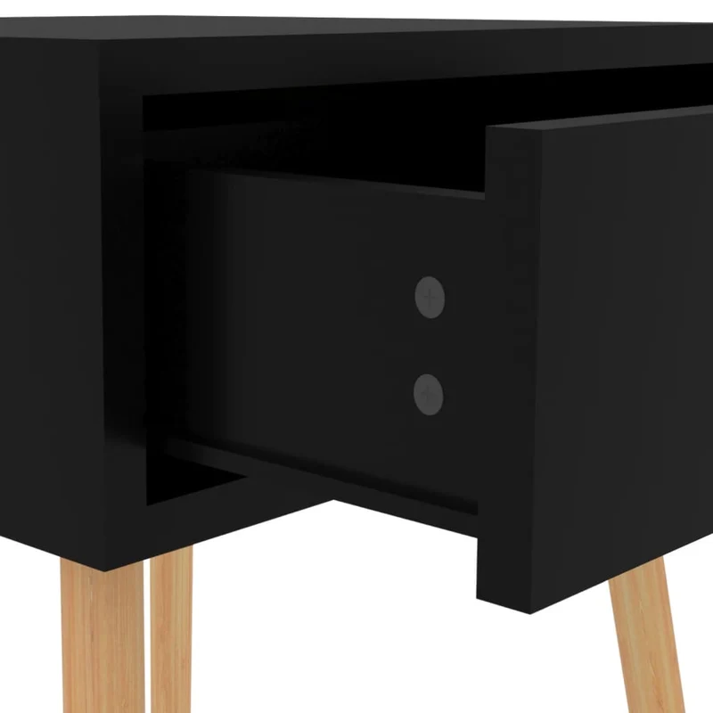 Table de chevet avec tiroir 40 x 40 x 56 cm bois d'ingénierie noir DEC034530