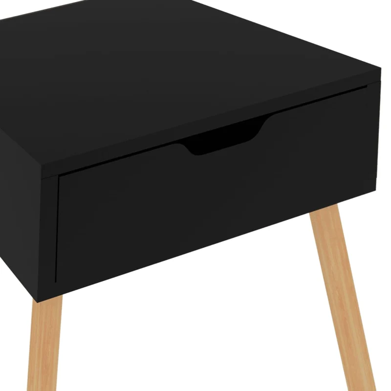 Table de chevet avec tiroir 40 x 40 x 56 cm bois d'ingénierie noir DEC034530