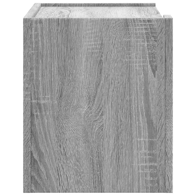 Table de chevet murale avec tiroir et compartiment ouvert 45 x 30 x 35 cm bois d'ingénierie gris DEC034333