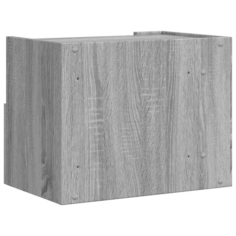 Table de chevet murale avec tiroir et compartiment ouvert 45 x 30 x 35 cm bois d'ingénierie gris DEC034333