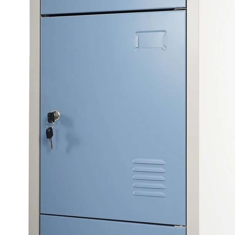 Caisson à tiroirs casier serrures en métal 180x38x45cm bleu 04_0001648