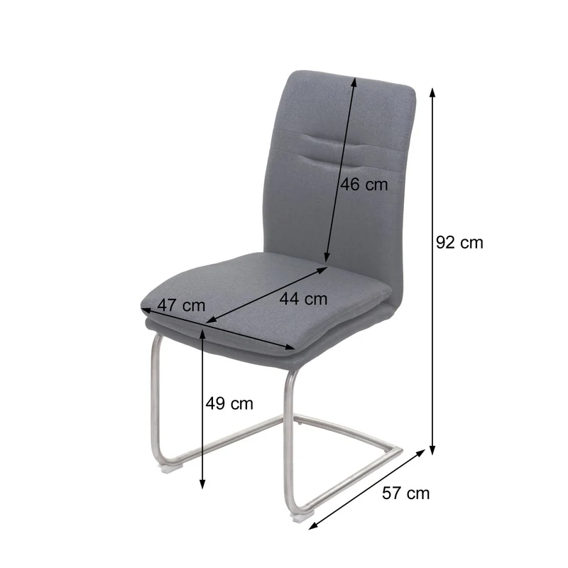 Ensemble de salle à manger 4x chaise de salle à manger et 1x banc en tissu gris foncé et acier inoxydable brossé 04_0006739