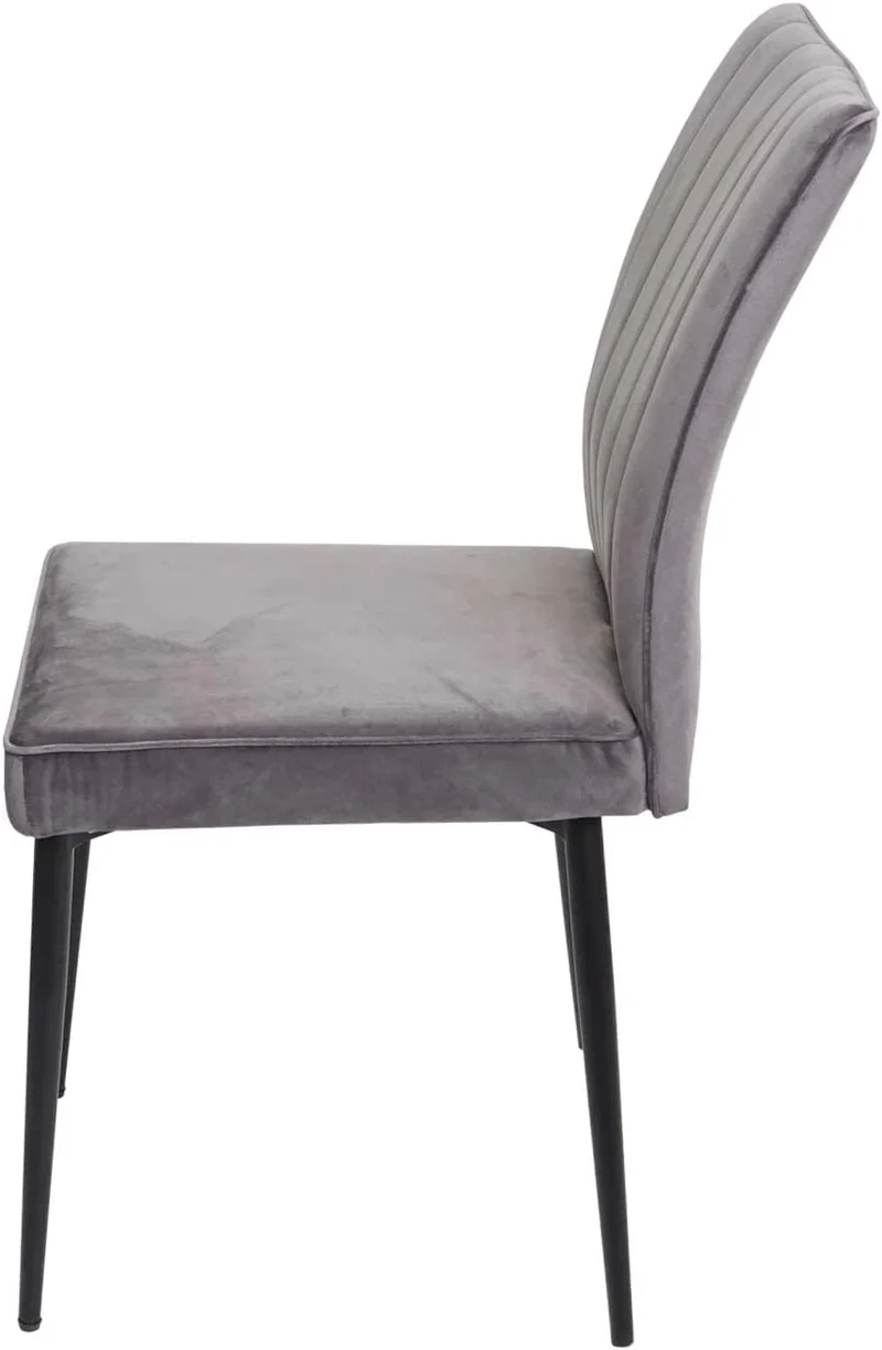 Ensemble de 2 chaises de salle à manger en velours gris foncé clair pieds en métal CDS04476