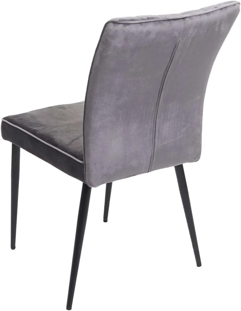 Ensemble de 2 chaises de salle à manger en velours gris foncé clair pieds en métal CDS04476