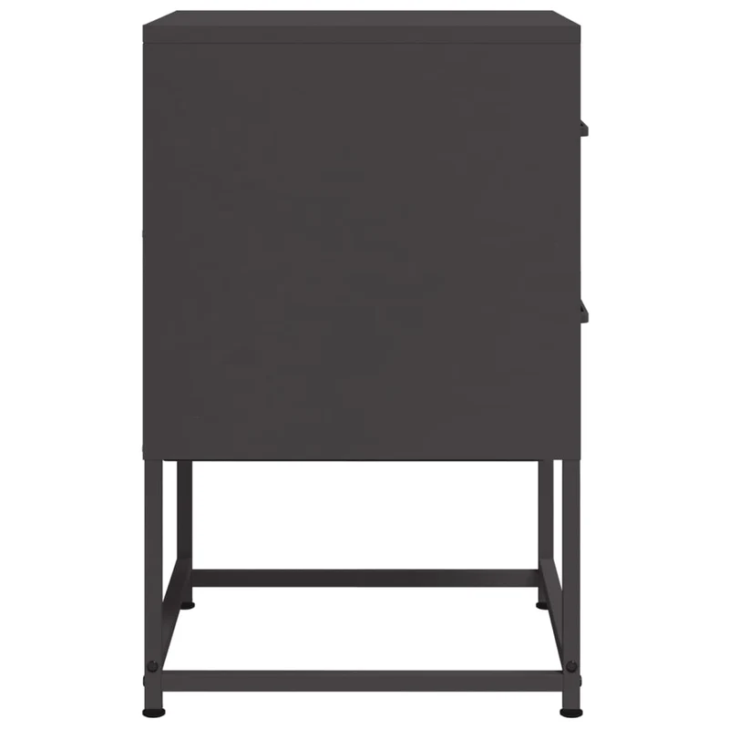 Lot de 2 tables de chevet avec deux tiroirs 36 x 39 x 60,5 cm acier noir DEC035487