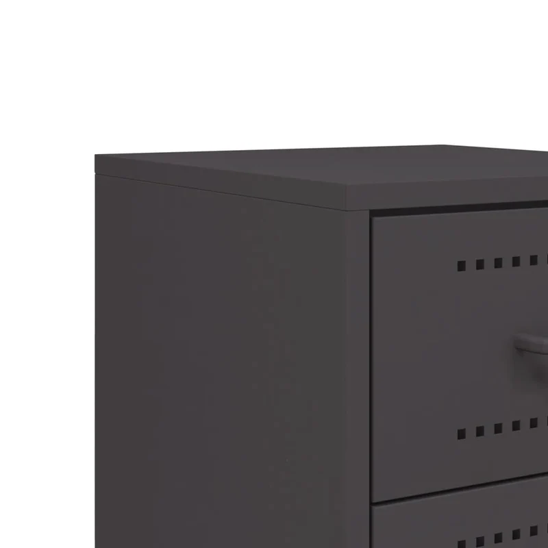 Lot de 2 tables de chevet avec deux tiroirs 36 x 39 x 60,5 cm acier noir DEC035487