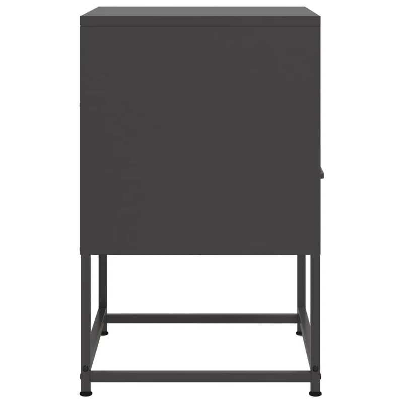 Lot de 2 tables de chevet avec tiroir et compartiment ouvert 36 x 39 x 60,5 cm acier noir DEC035486