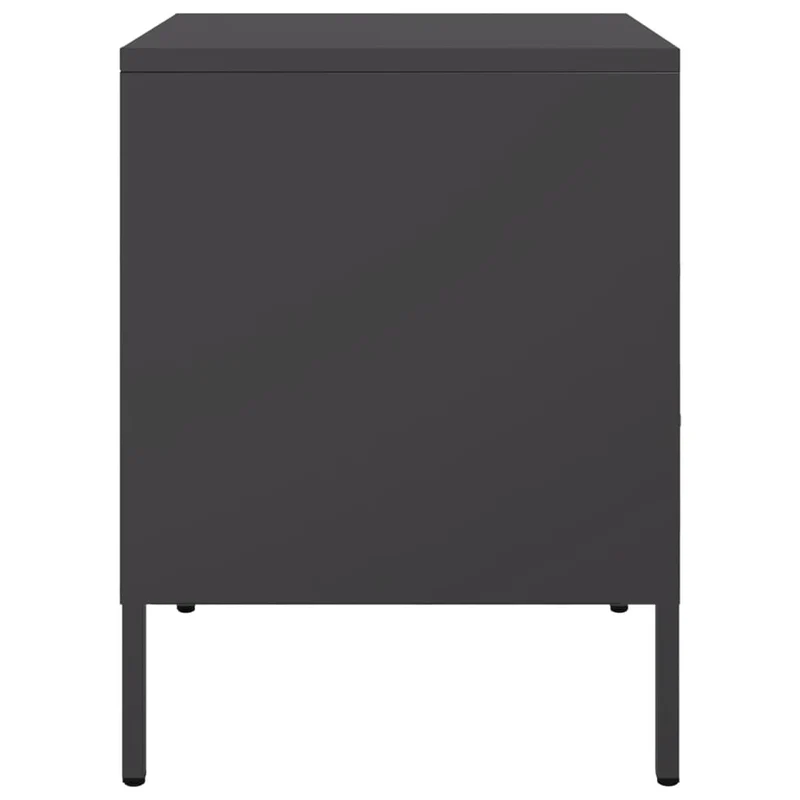 Lot de 2 tables de chevet avec tiroirs et compartiment ouvert 36 x 39 x 50,5 cm acier noir DEC035482