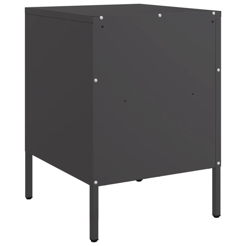 Lot de 2 tables de chevet avec tiroirs et compartiment ouvert 36 x 39 x 50,5 cm acier noir DEC035482