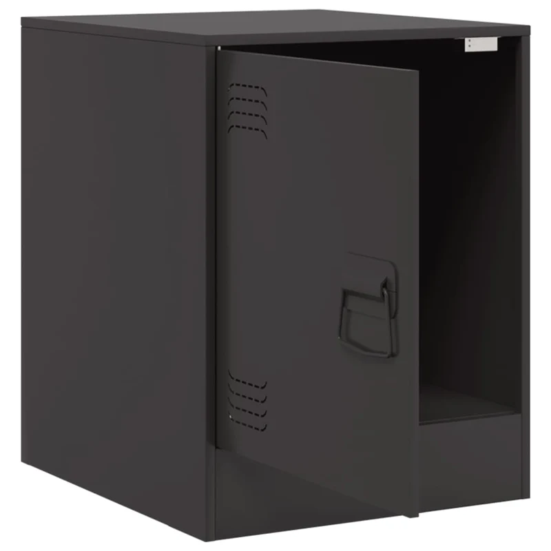 Lot de 2 tables de chevet avec compartiment avec porte 34,5 x 39 x 44 cm acier noir DEC035463