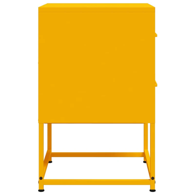 Lot de 2 tables de chevet avec deux tiroirs 36 x 39 x 60,5 cm acier jaune moutarde DEC035432