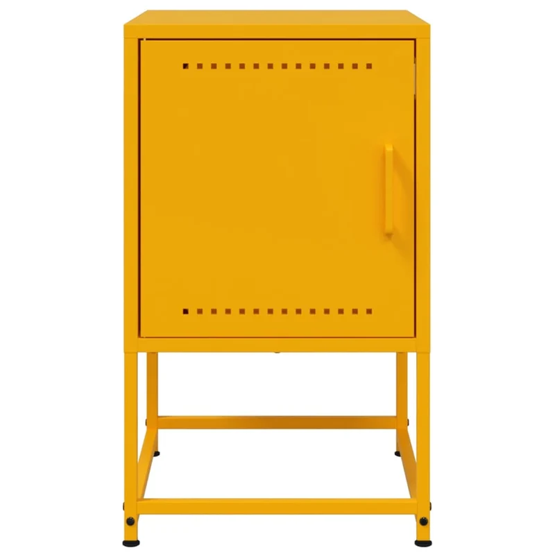 Lot de 2 tables de chevet avec compartiment avec porte 36 x 39 x 60,5 cm acier jaune DEC035431