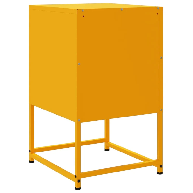 Lot de 2 tables de chevet avec compartiment avec porte 36 x 39 x 60,5 cm acier jaune DEC035431