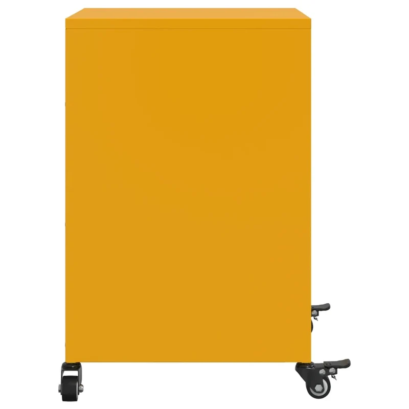 Lot de 2 tables de chevet avec compartiment ouvert et avec porte 36 x 39 x 59 cm acier jaune moutarde DEC035429