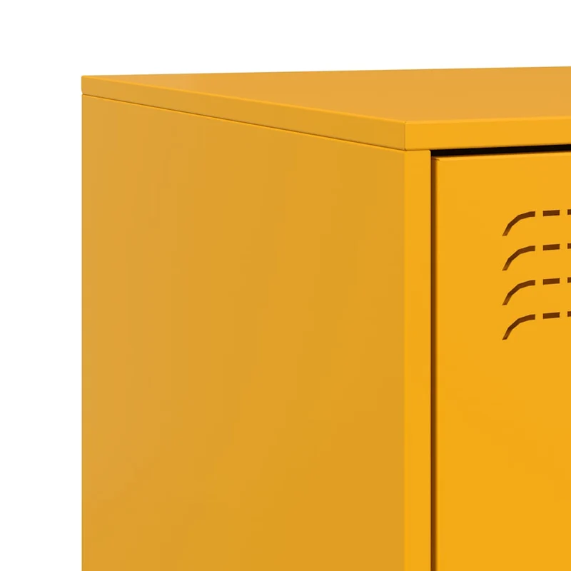 Lot de 2 tables de chevet avec 3 tiroirs 34,5 x 39 x 62 cm acier jaune DEC035420