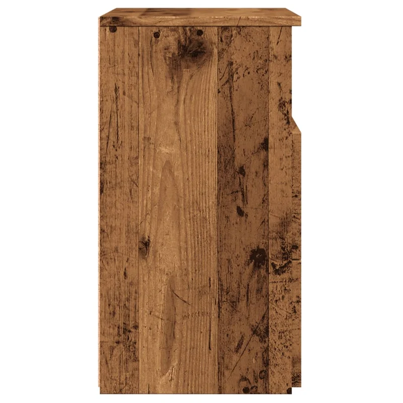 Table de chevet avec deux tiroirs et un compartiment ouvert 50 x 32 x 60 cm bois d'ingénierie marron DEC034717