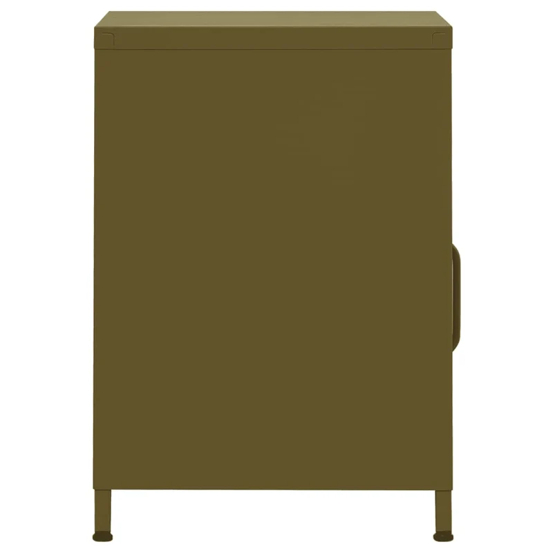 Table de chevet avec compartiment ouvert et avec porte 35 x 35 x 51 cm acier vert DEC034698