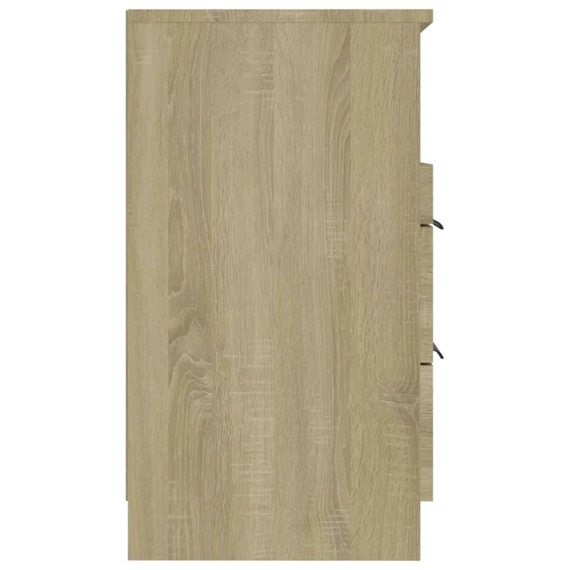 Table de chevet avec deux tiroirs avec compartiment ouvert 40 x 36 x 65 cm bois d'ingénierie couleur chêne DEC033897
