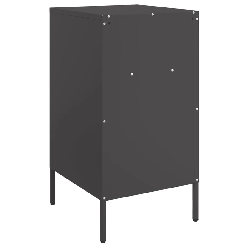 Lot de 2 tables de chevet avec 3 tiroirs 36 x 39 x 68 cm acier noir DEC035489