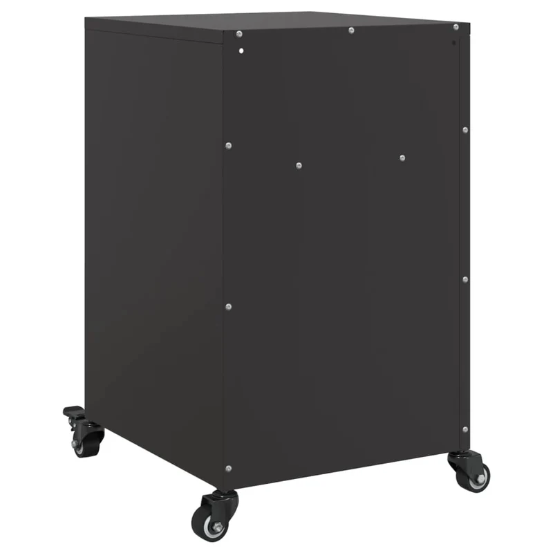 Lot de 2 tables de chevet sur roulettes avec compartiment avec porte 36 x 39 x 59 cm acier noir DEC035484
