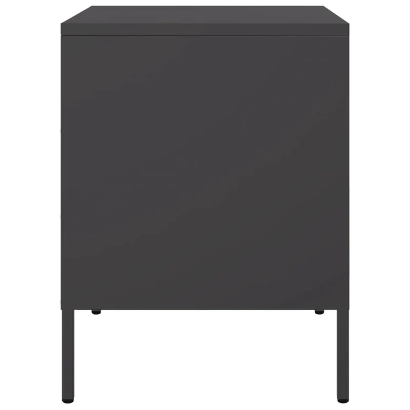 Lot de 2 tables de chevet avec compartiment avec porte 36 x 39 x 50,5 cm acier noir DEC035483