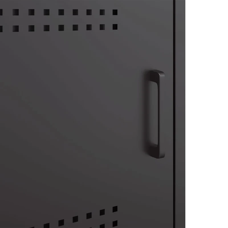 Lot de 2 tables de chevet avec compartiment avec porte 36 x 39 x 50,5 cm acier noir DEC035483