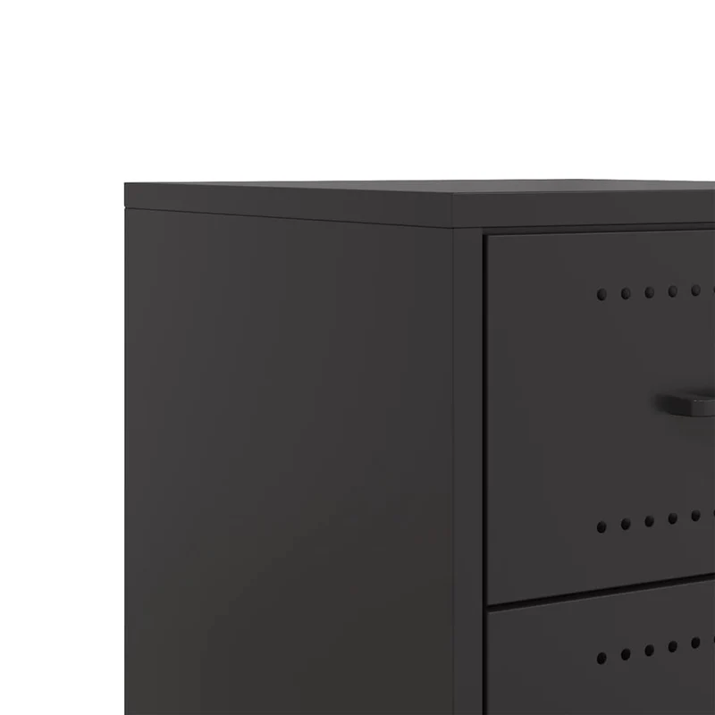 Lot de 2 tables de chevet sur roulettes avec deux tiroirs 36 x 39 x 43,5 cm acier noir DEC035480