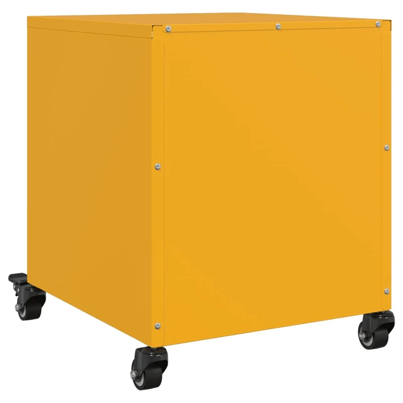 Lot de 2 tables de chevet avec tiroir et compartiment ouvert 36 x 39 x 43,5 cm acier jaune moutarde DEC035424