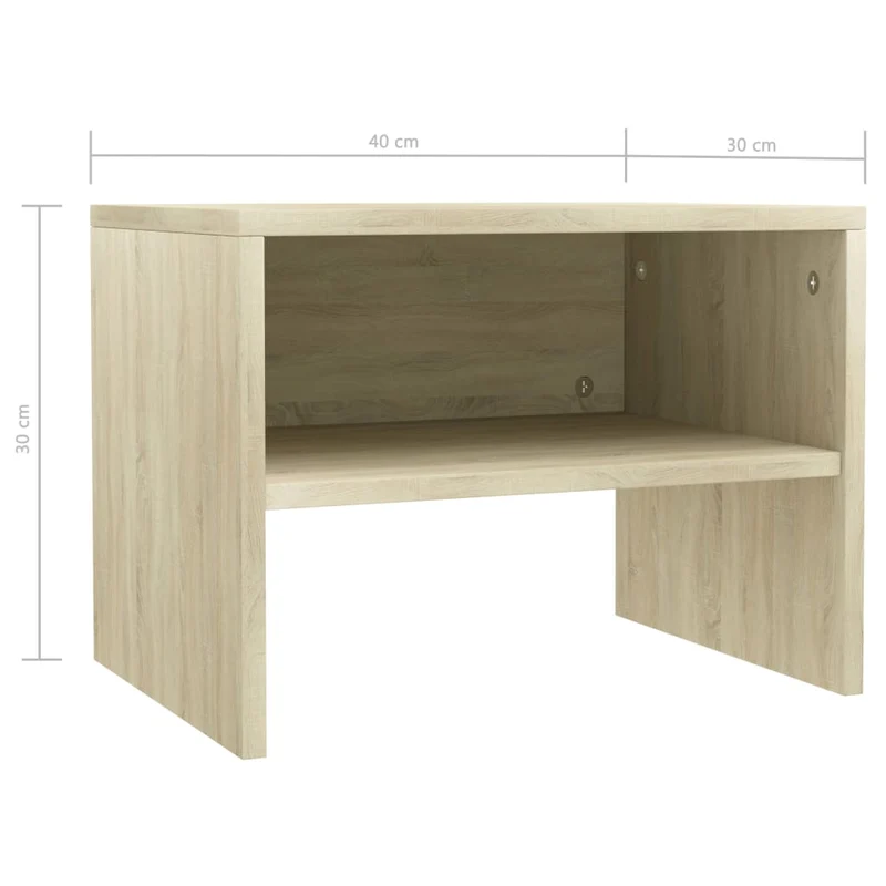 Lot de 2 tables de chevet avec compartiment ouvert 40 x 30 x 30 cm bois ingénierie couleur chêne DEC035226