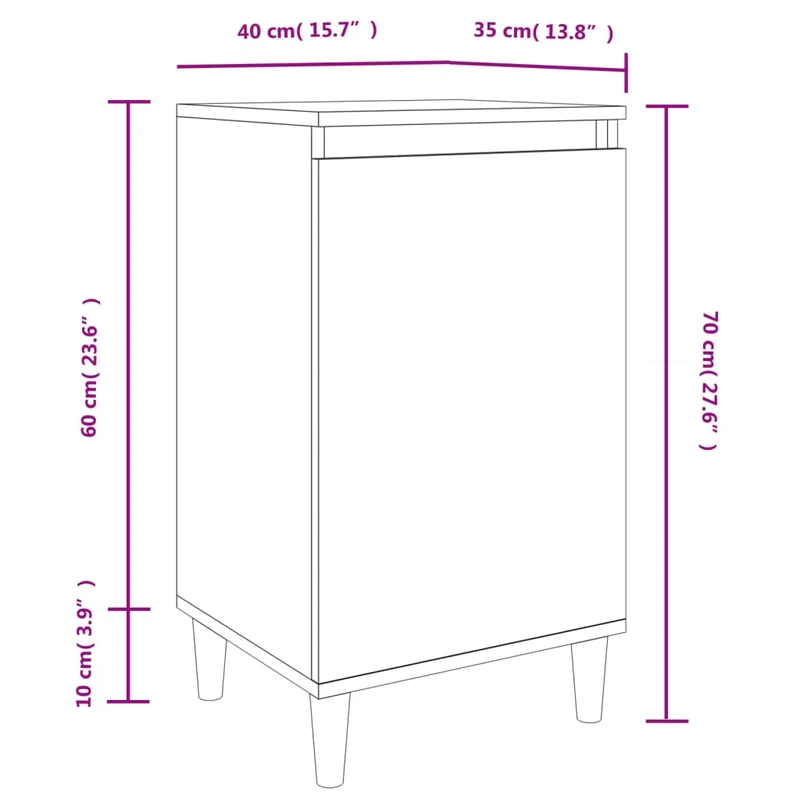 Lot de 2 tables de chevet avec compartiment avec porte 40 x 35 x 70 cm bois d'ingénierie marron DEC035111