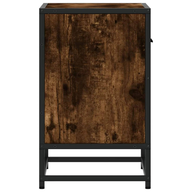 Lot de 2 tables de chevet avec tiroir et étagère 40 x 31 x 50 cm bois ingénierie marron et acier DEC035085
