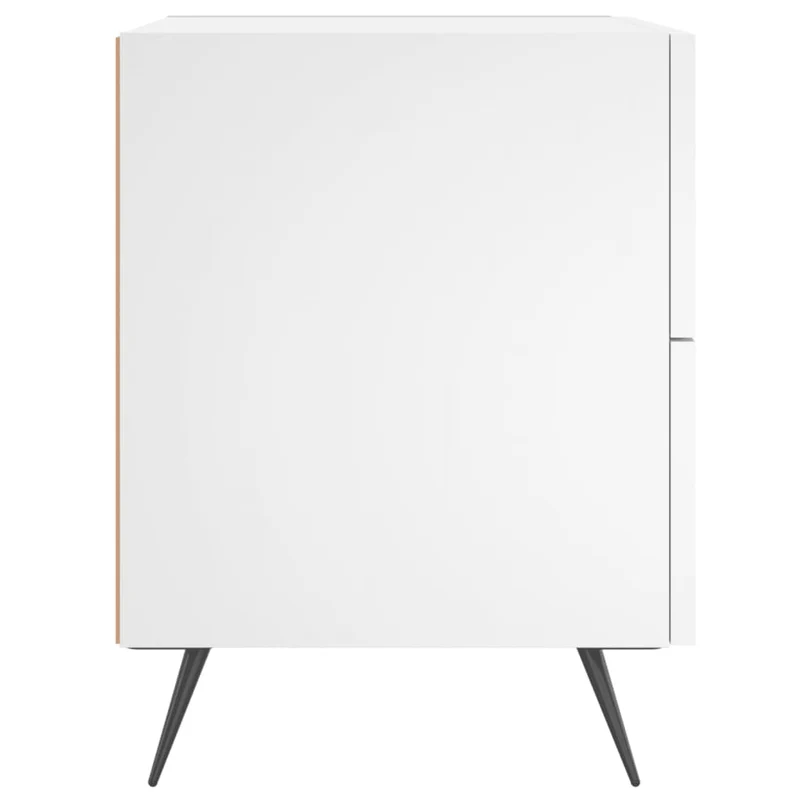 Lot de 2 tables de chevet avec deux tiroirs 40 x 35 x 47,5 cm bois d’ingénierie blanc DEC034917