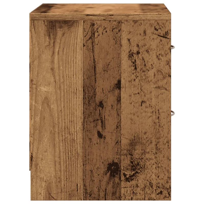 Table de chevet avec deux tiroirs 40 x 30 x 40 cm bois d'ingénierie marron DEC034715