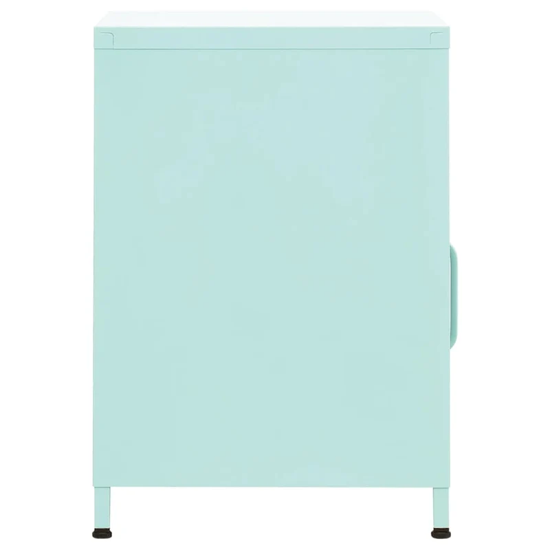 Table de chevet avec compartiment avec porte et ouvert 35 x 35 x 51 cm acier couleur vert menthe DEC034692