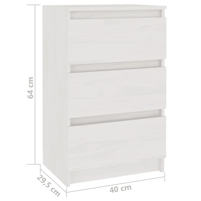 Lot de 2 tables de chevet avec 3 tiroirs 40 x 29,5 x 64 cm bois de pin blanc DEC034882