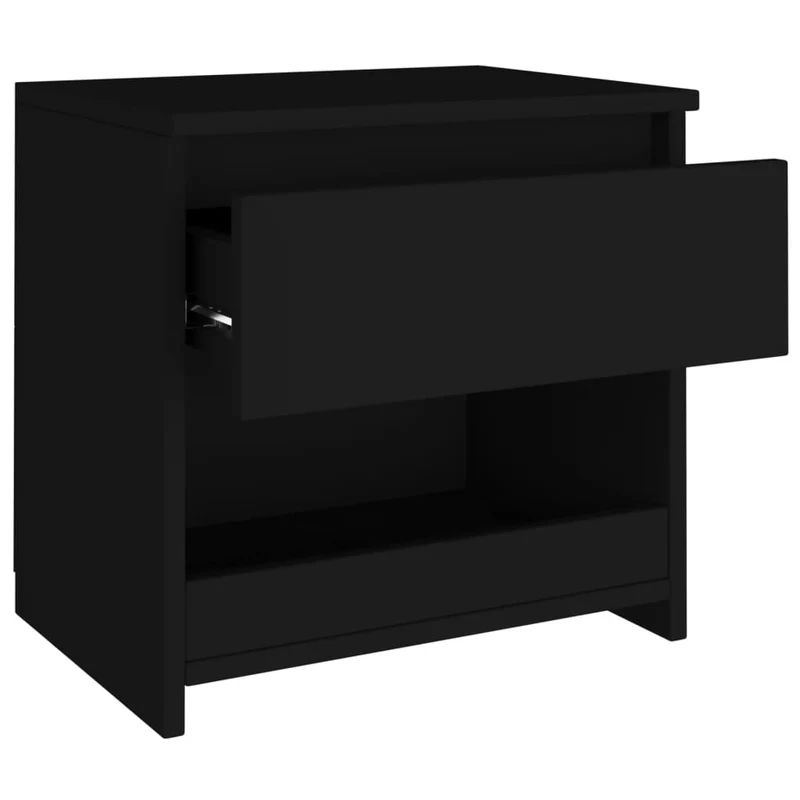 Lot de 2 tables de chevet avec tiroir et compartiment ouvert 40 x 30 x 39 cm aggloméré noir DEC035500