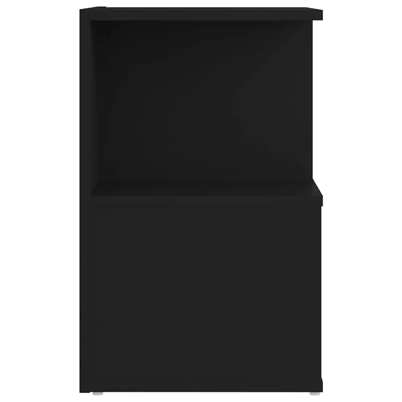 Lot de 2 tables de chevet avec étagère et compartiment 35 x 35 x 55 cm bois d'ingénierie noir DEC035476