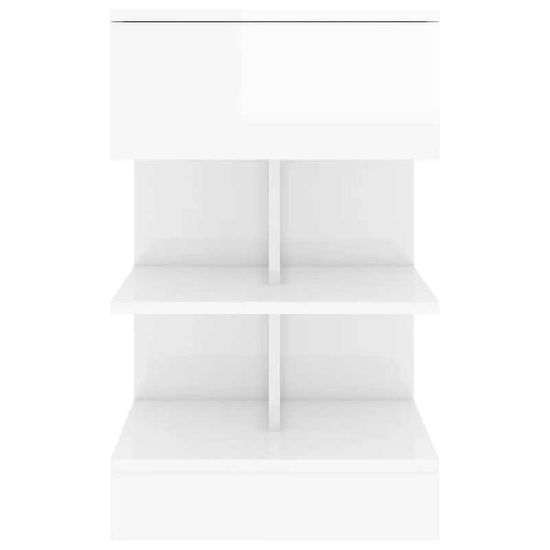 Lot de 2 tables de chevet avec tiroir et étagères 40 x 35 x 65 cm bois d'ingénierie blanc DEC035020