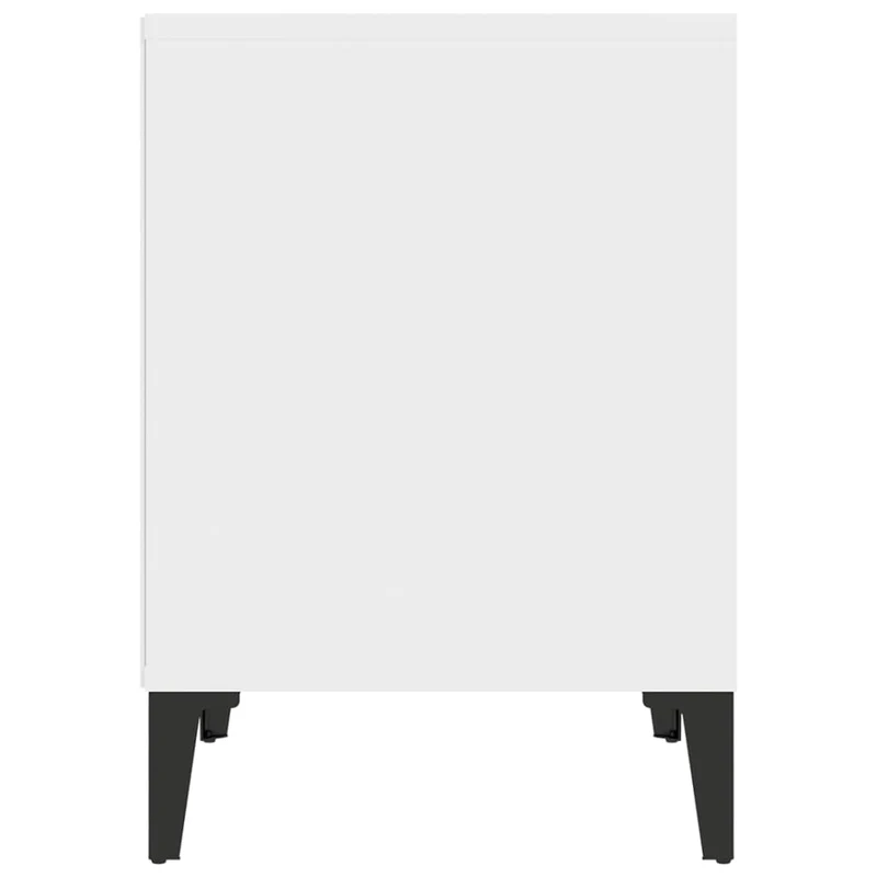 Lot de 2 tables de chevet avec compartiment ouvert 40 x 35 x 50 cm bois d'ingénierie blanc et métal DEC034928