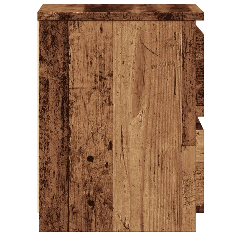 Table de chevet avec deux tiroirs 30 x 30 x 40 cm bois d'ingénierie marron DEC034714