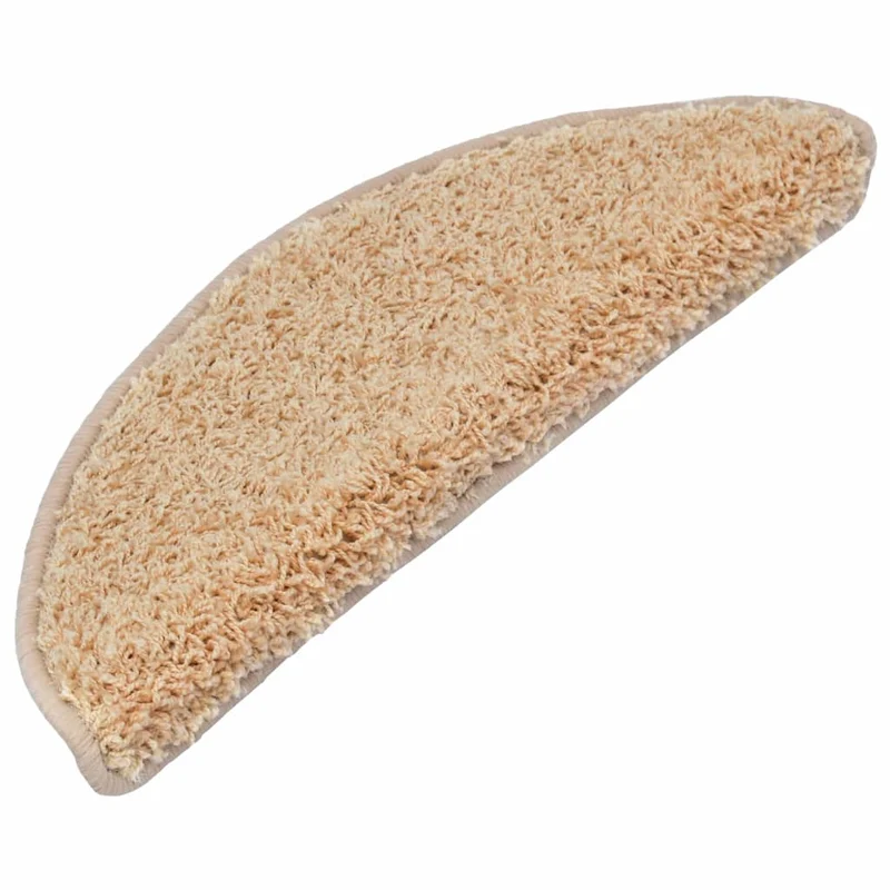 15 tapis d'escalier crème avec bandes adhésives 65 x 25 cm DEC023572
