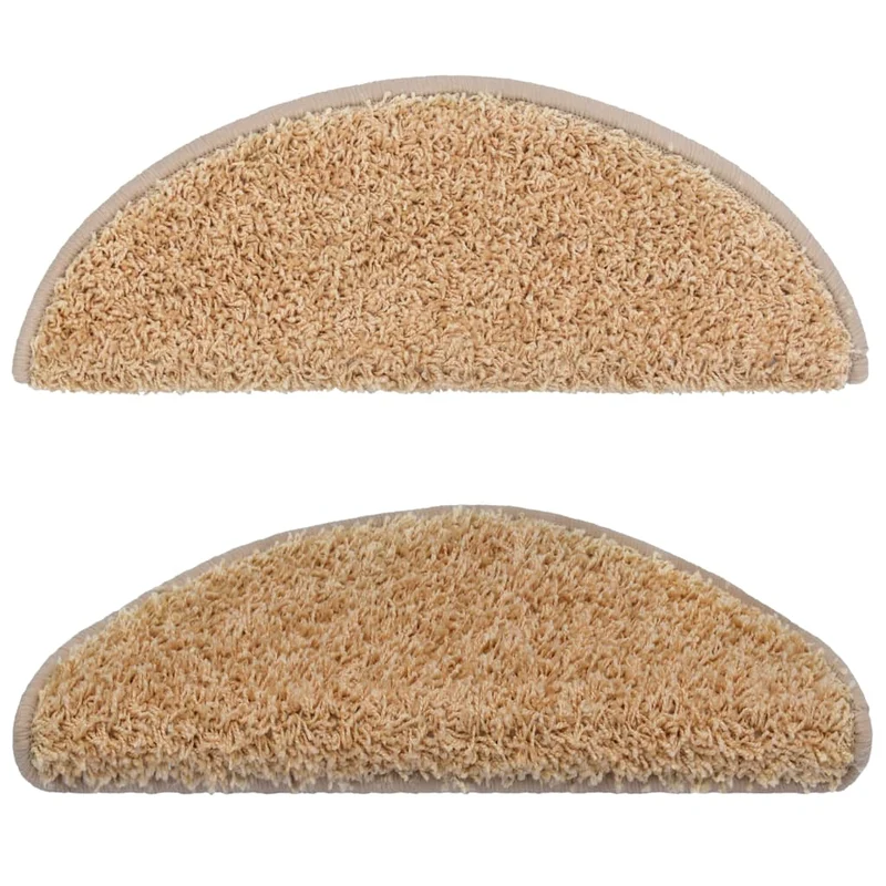 15 tapis d'escalier crème avec bandes adhésives 65 x 25 cm DEC023572