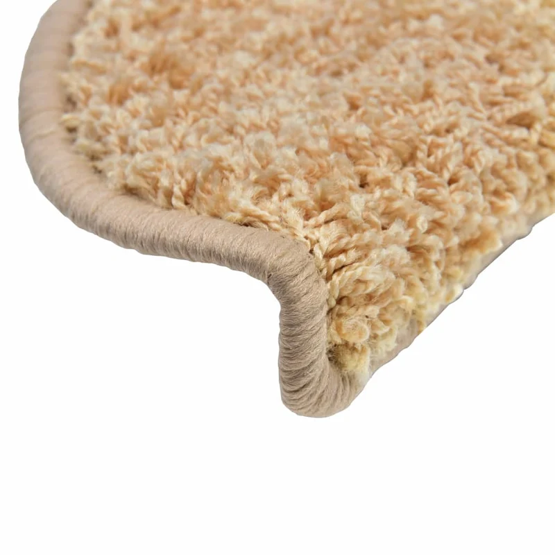 15 tapis d'escalier crème avec bandes adhésives 65 x 25 cm DEC023572