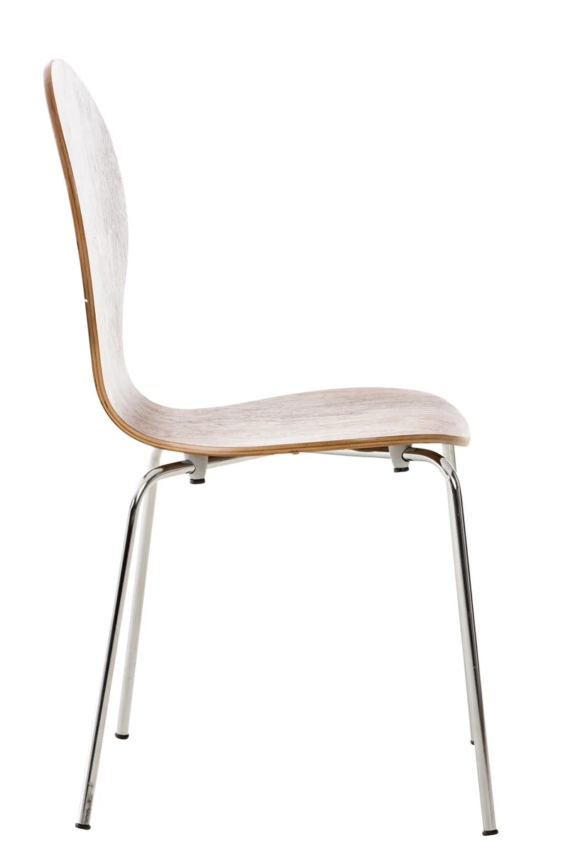 Chaise de salle à manger cuisine empilable design moderne bois marron 10_0000663