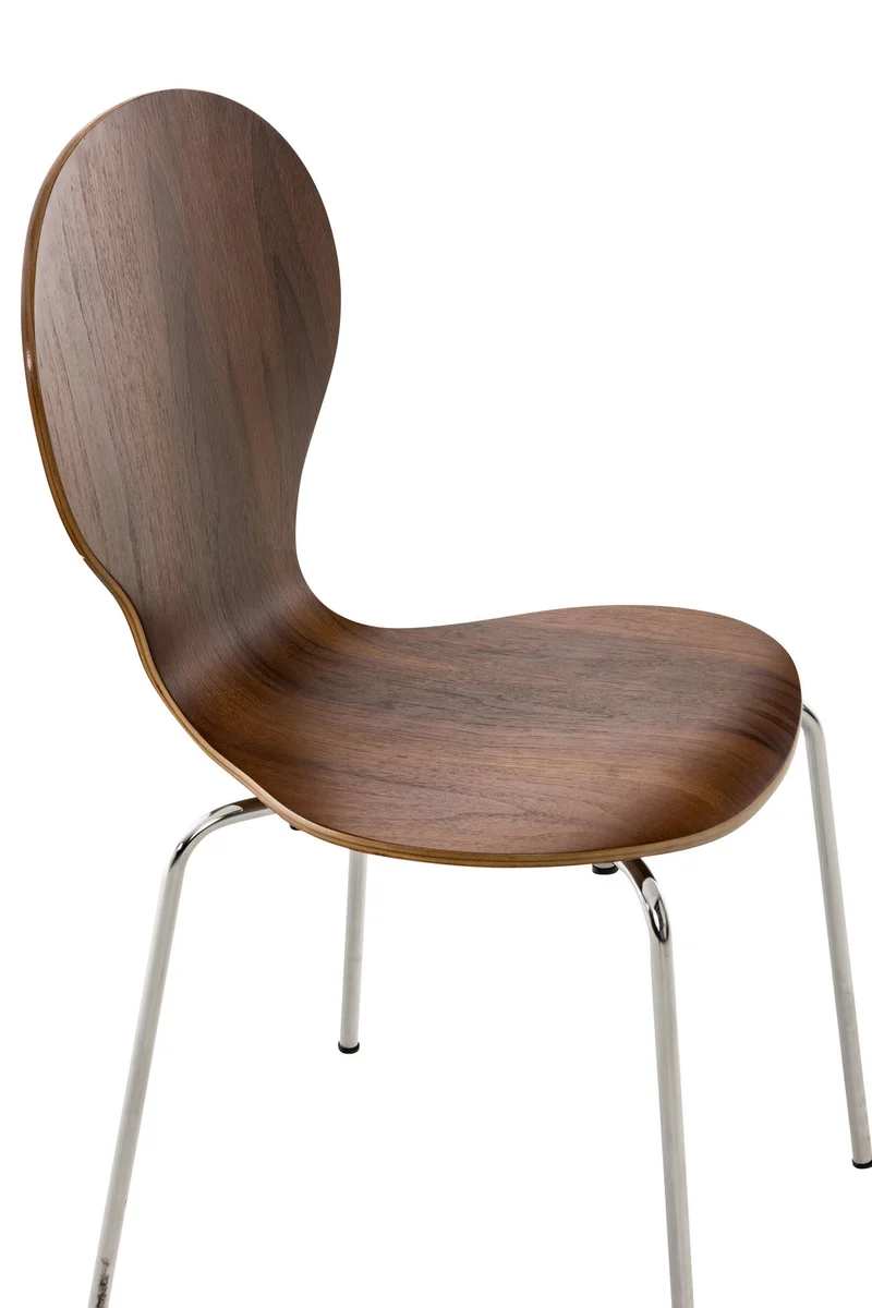 Chaise de salle à manger cuisine empilable design moderne bois marron 10_0000663