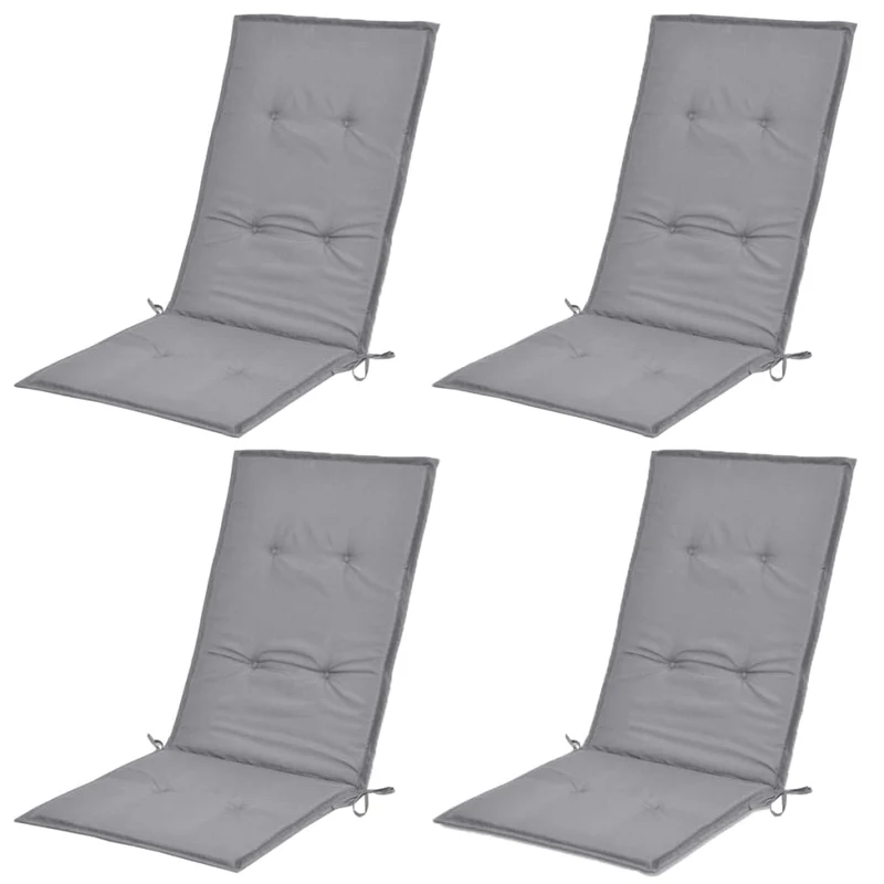 Lot de 4 coussins de chaise de jardin en tissu gris 120x50x3 cm DEC021545